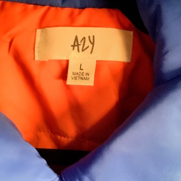 Periwinkle Blue Nylon Trendy Stylish Cropped Bomber Jckt with Standup Collar L - Picture 4 of 4